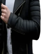 girls Bomber Leather Puffer Coat