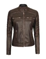 Austin Brown & Black Motorcycle Leather Jacket by GL