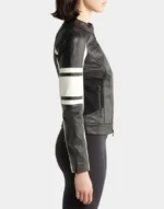 Claudine leather racer jackets