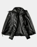 Cowhide Black Leather Jacket by gloss leather