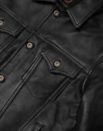Jackknife Black Leather Jacket by GL for boys