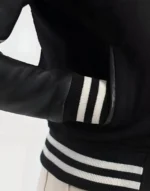 Julie Black Hybrid Varsity Jacket by GL