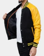 Men Grayson Black and Yellow Varsity Jacket