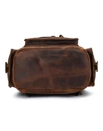 brown color Leather Travel Backpack