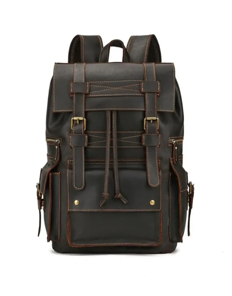 Leather Travel Bag in Dark Brown Color