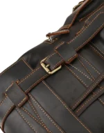 Leather Travel Bag in Dark Brown Color by Gloss Leather for male