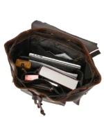 Leather Travel Bag in Dark Brown Color by GL for men