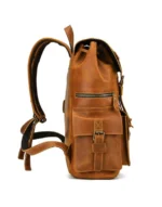 Stylish and Durable Light Brown Leather Travel Bag for male