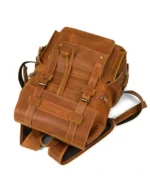 Durable Light Brown Leather Travel Bag