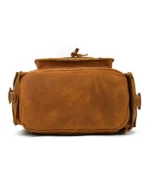 Durable Light Brown Leather Travel Bag for men