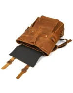 Durable Light Brown Leather Travel Bag for women