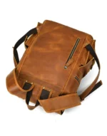 Durable Light Brown Leather Travel Bag for male