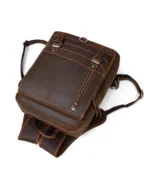 The Vintage Laptop Leather Backpack in brown color for female- 100% Full Grain Leather