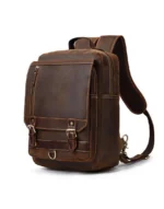 GL's Vintage Laptop Leather Backpack for Male - 100% Full Grain Leather