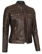 female brown leather jackets