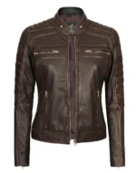 women brown leather jackets