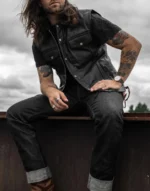 Piston Leather Vest by Gloss leather for men