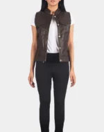Rayne Moto Brown Leather Vest