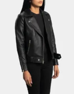 Rumy Black Leather Biker Jacket by GL