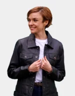 Black Denim Style Tilly Leather Jacket