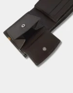 V-shaped Brown and Mustard Wallet by gloss leather