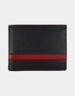 Classic Black and red leather Wallet for male