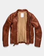 Brown Moto Leather Jacket for boys