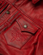 cardinal red biker jacket for male