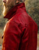 cardinal red leather jacket for men