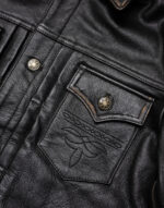 rugged Black biker jacket for men