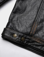 rugged Black biker jacket for men