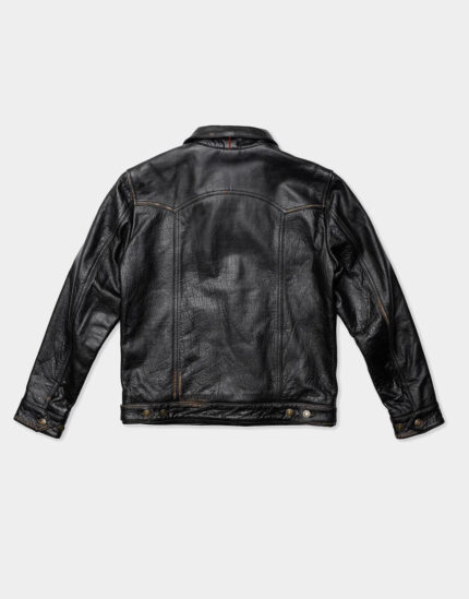 rugged black biker jacket for male