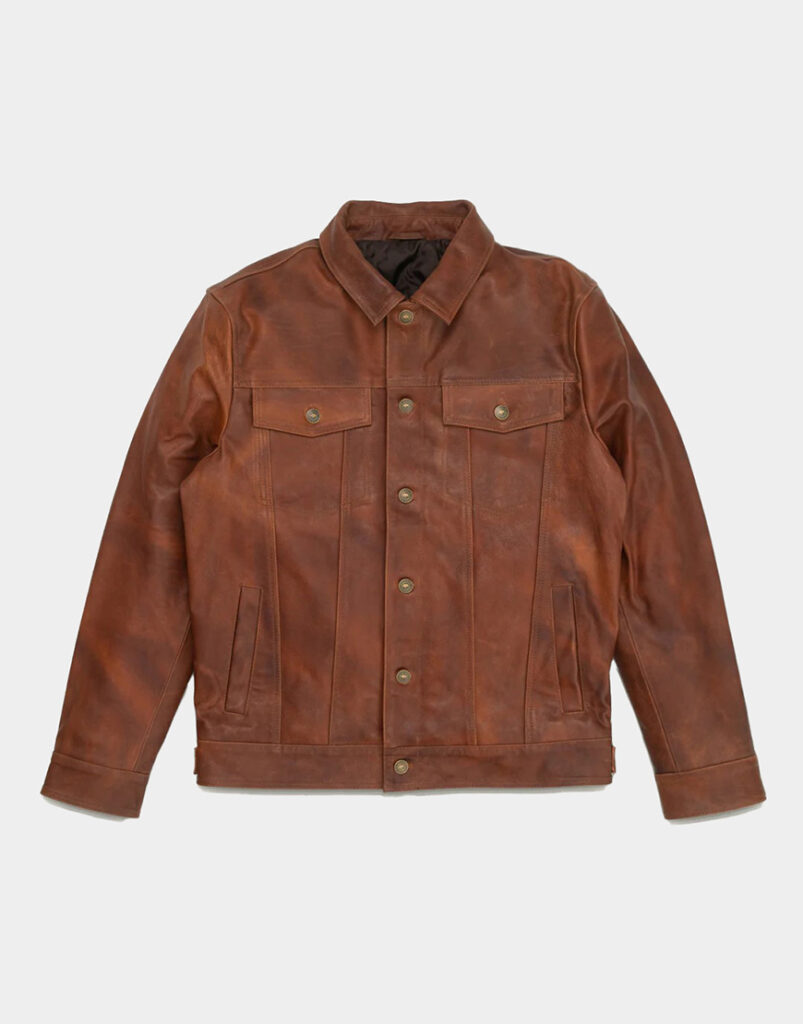 Driggs brown leather jackets for men