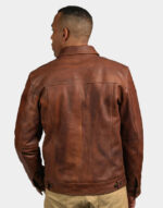 Driggs leather rust brown jacket for men