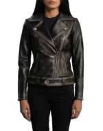 Women’s Distressed Brown Leather Jacket