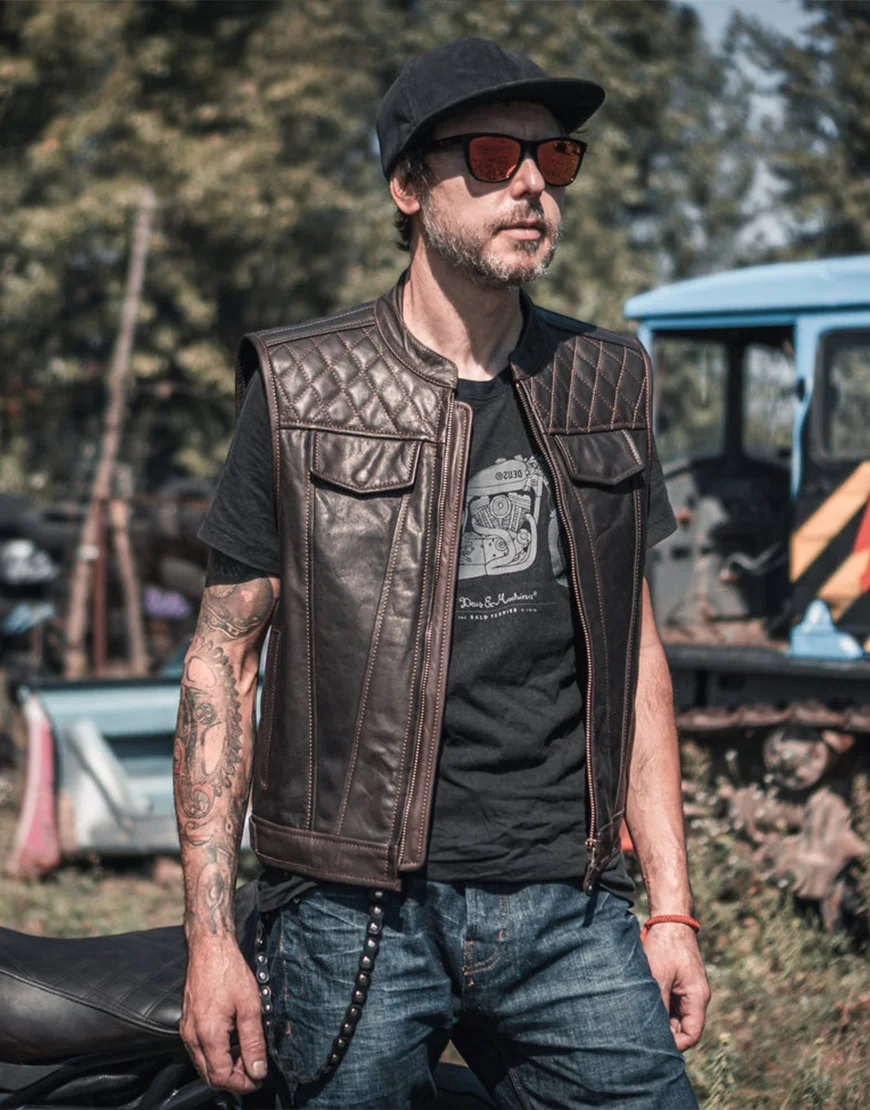 custom leather motorcycle vests