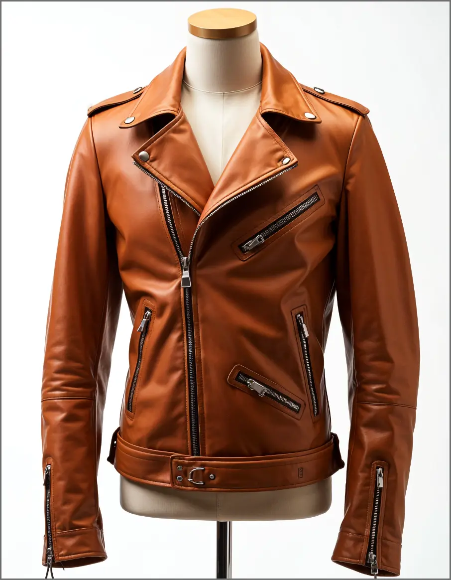 durable brown leather jacket for women
