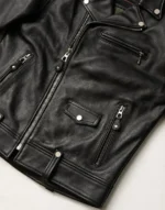 Widowmaker Black Motorbike Leather Jacket for Men