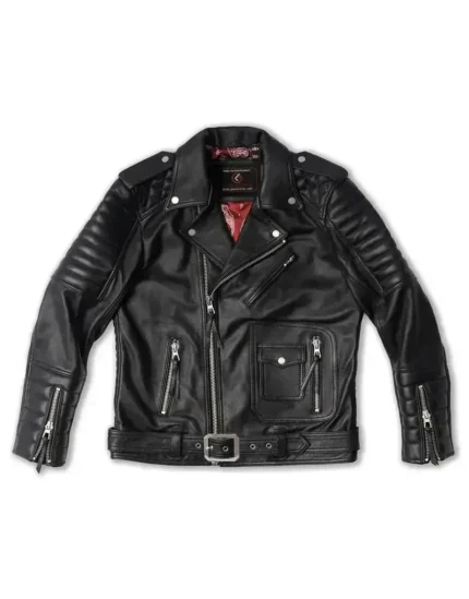 Belvedere Black Leather Jacket for Men