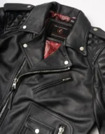 Belvedere Black Leather Jacket for Men