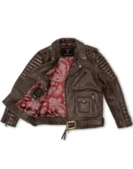 Belvedere Rust Brown Leather Jacket for Men