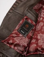 Belvedere Rust Brown Leather Jacket for Men