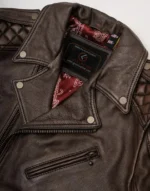 Belvedere Rust Brown Leather Jacket for Men