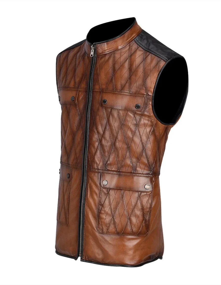men leather vests